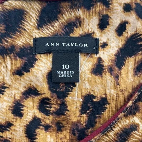 Ann Taylor Women Leopard & Lace Print Shift Dress Size 10 - Picture 9 of 11